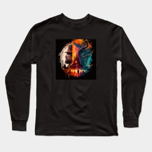 Bright abstract illustration of Lord of the rings Long Sleeve T-Shirt